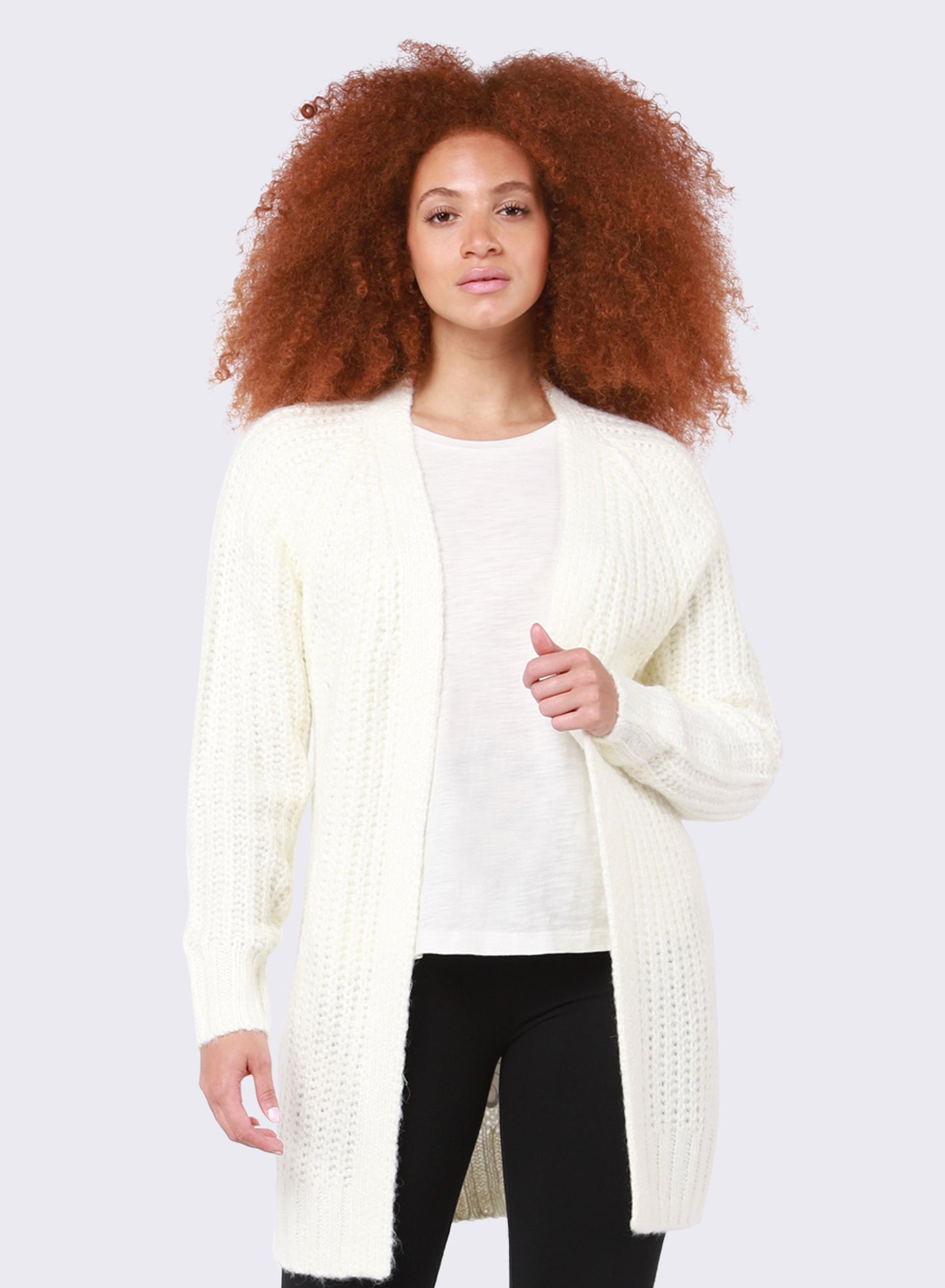 AURA CARDIGAN - grey or cream melange