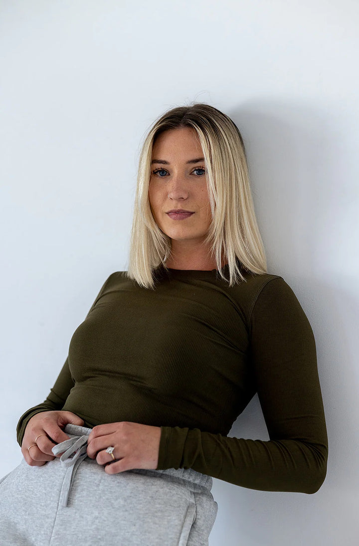 ESSENTIAL APRES RIBBED LONG SLEEVE - cloud grey, black or pine