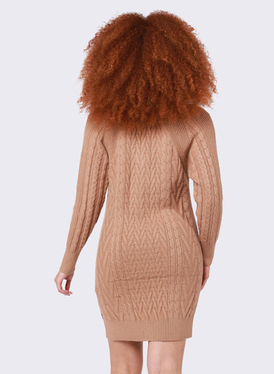 LACHLAN SWEATER DRESS - cream or camel