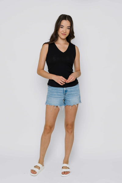 JOELLE TEXTURED TANK - black, white, soft pink or sky blue