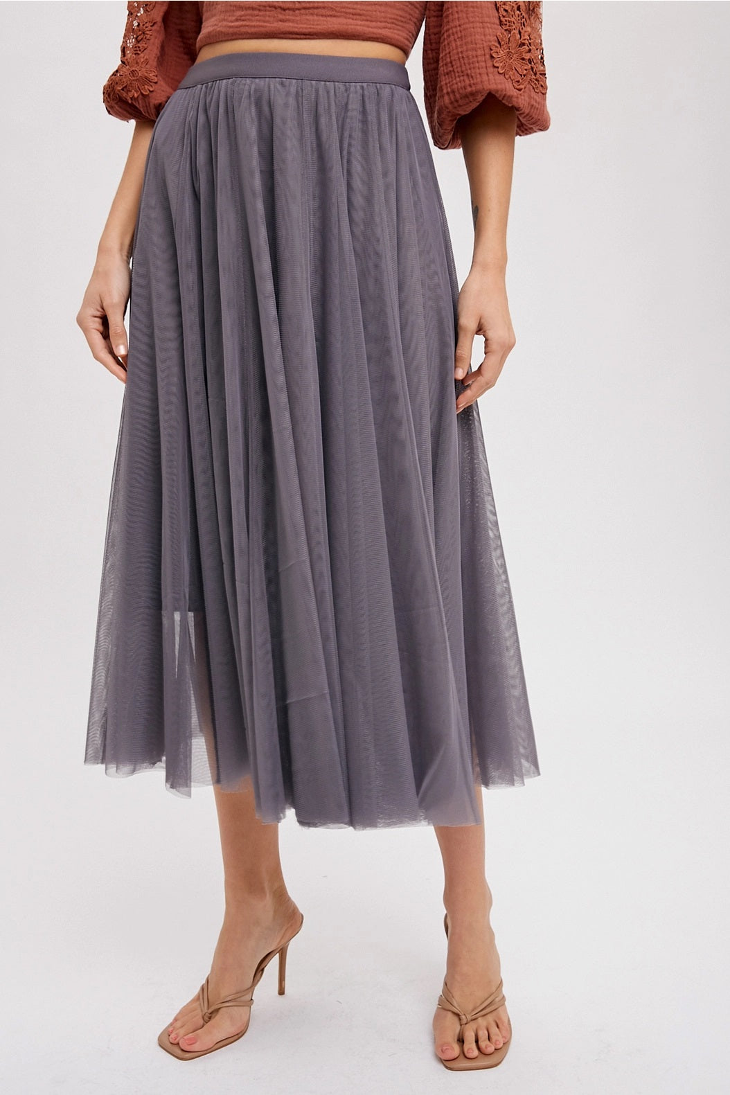 CARRIE TULLE  SKIRT - dark mint, ash or dusty pink