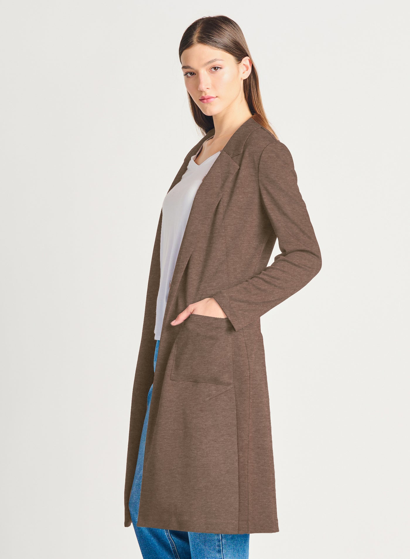 CRESSIDA BLAZER CARDIGAN - black or dark brown melange