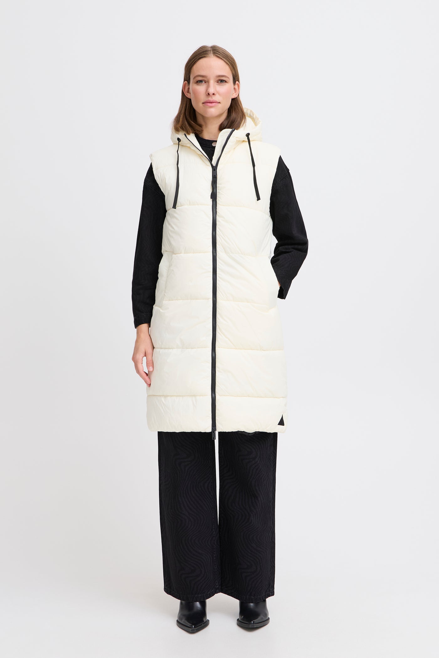 MINAX LONG VEST - egret