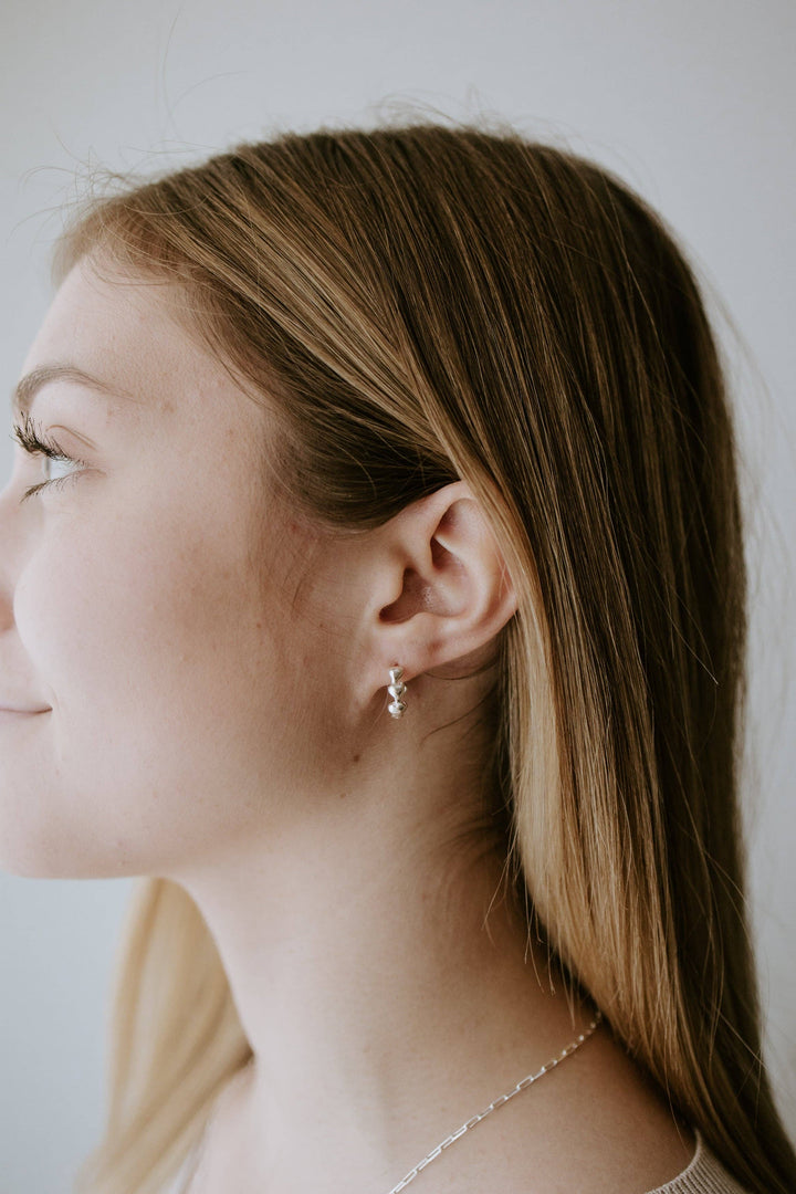 HEART HOOPS - sterling silver