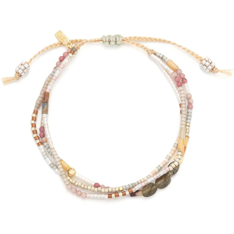 LABRADORITE MIXED MEDIA BRACELET - Magic (gold)