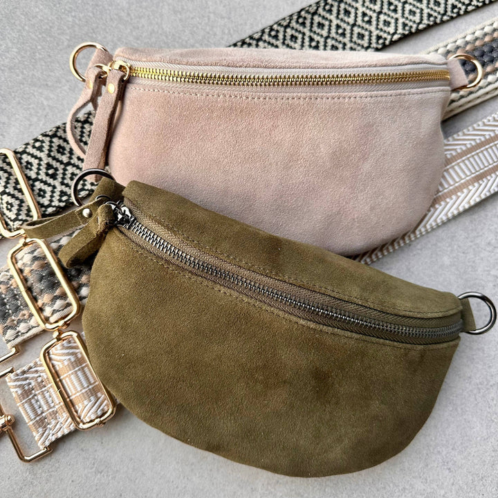 MILLY SUEDE CROSSBODY - olive