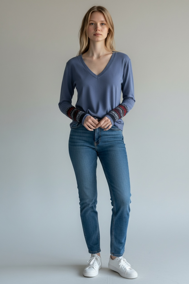 LUKA TOP- black, blue, grey mix or plum