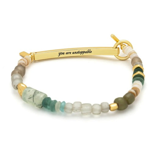 UNSTOPPABLE HIDDEN MESSAGE BRACELET - Chiltonite/Gold