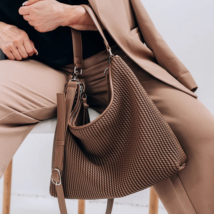 THE DEMI SHOULDER/ CROSSBODY BAG - taupe