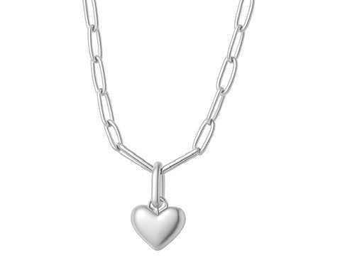 PAPERCLIP HEART DROP NECKLACE - gold or silver