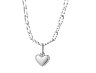 PAPERCLIP HEART DROP NECKLACE - gold or silver