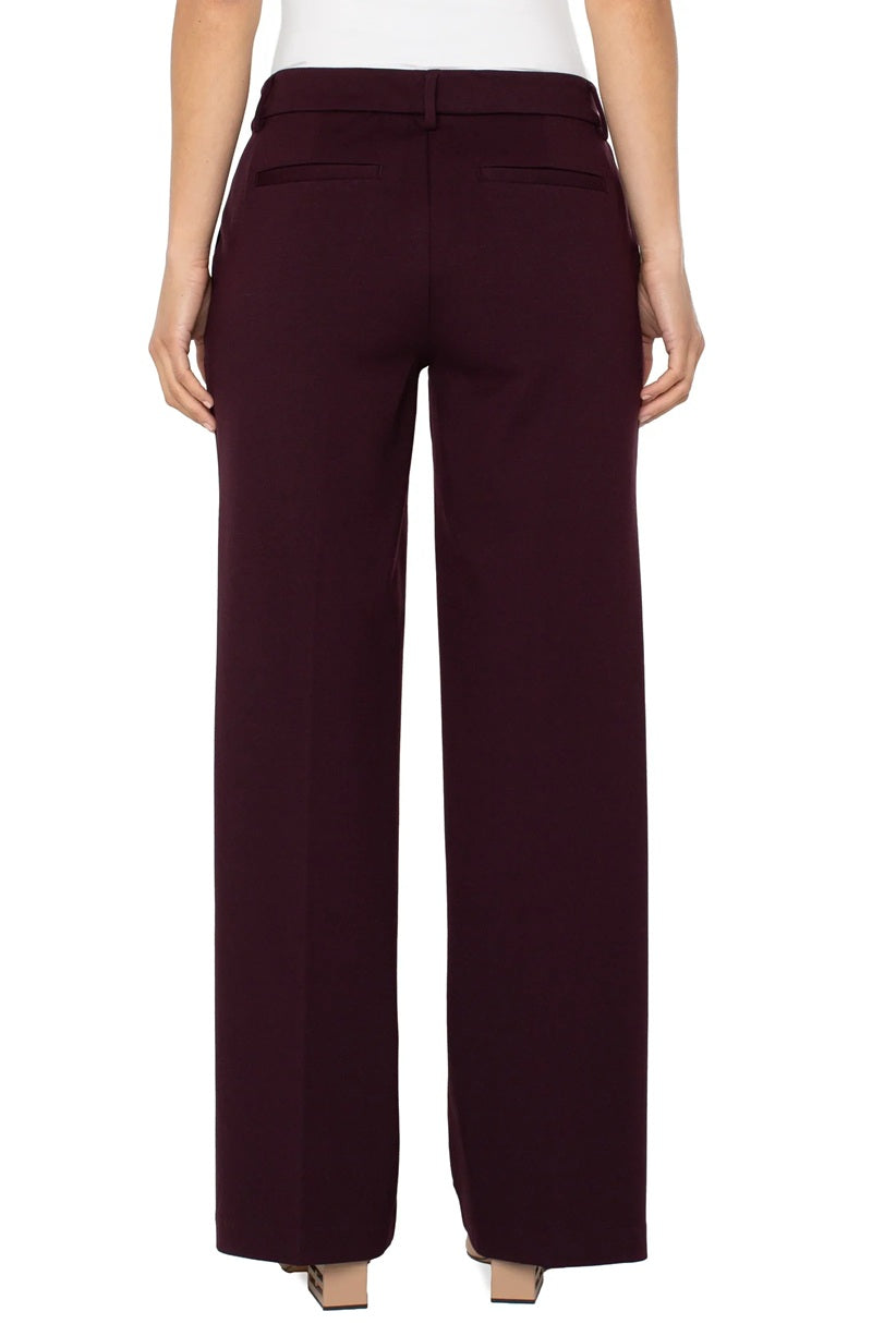 KELSEY WIDE LEG TROUSER - dark plum