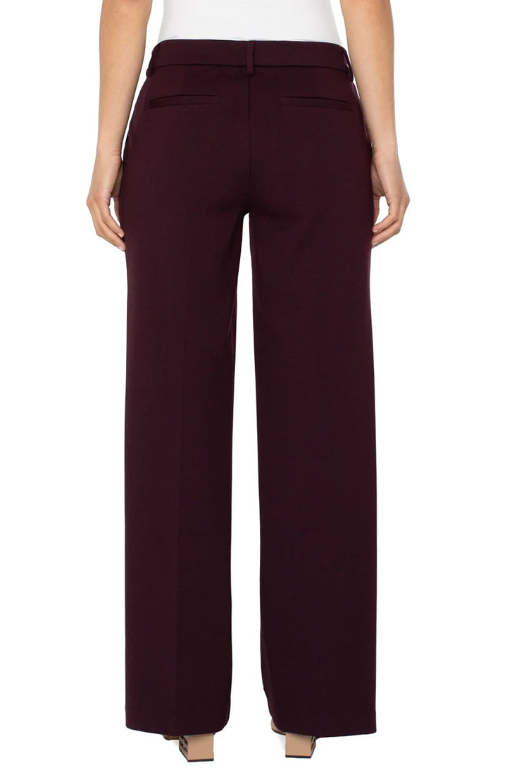 KELSEY WIDE LEG TROUSER - dark plum