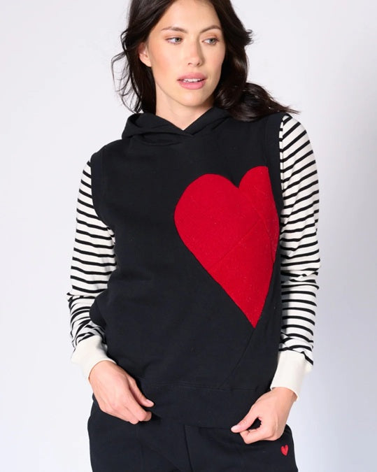 SHERY SLEEVELESS HOODIE - black or grey mix