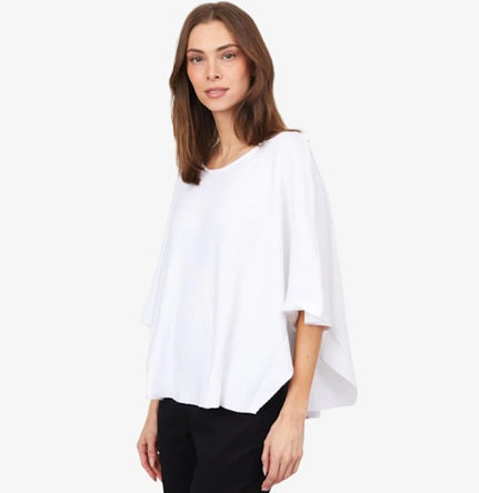 LAINEY CAPELET SWEATER -white or aqua