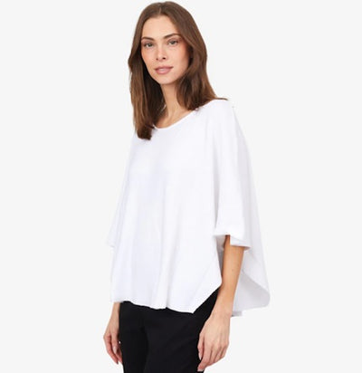 LAINEY CAPELET SWEATER -white or aqua
