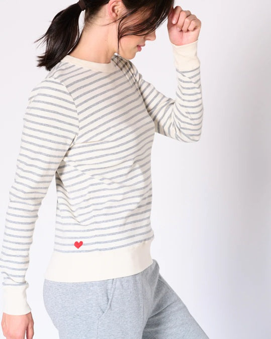 GENEVIEVE STRIPE CREW TOP