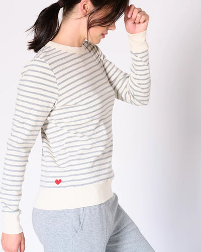 GENEVIEVE STRIPE CREW TOP