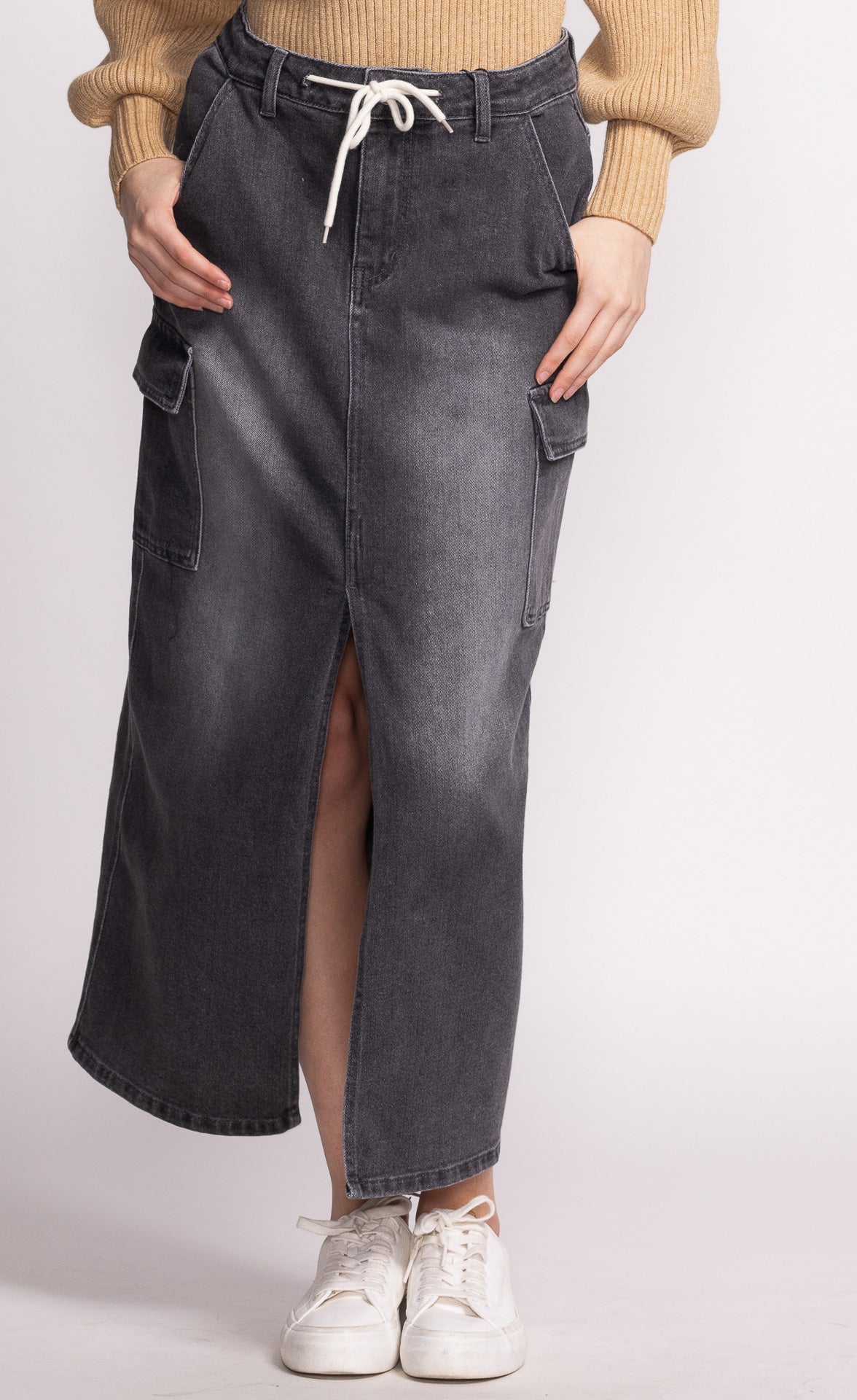 RENEE DENIM SKIRT - denim blue or black