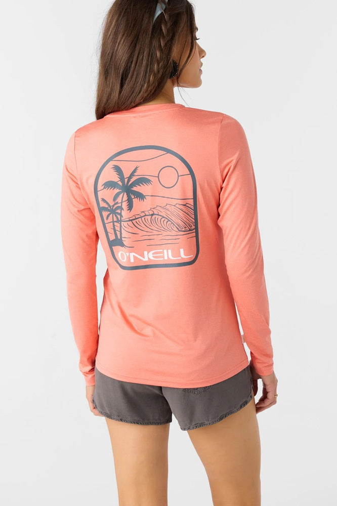 BREEZY UPF LONG SLEEVE TEE- peach echo