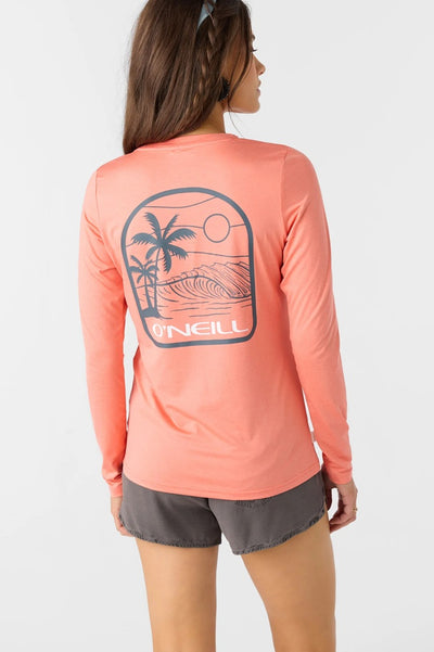 BREEZY UPF LONG SLEEVE TEE- peach echo