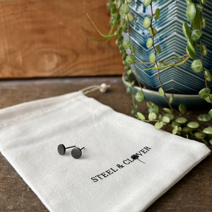 MINI DOT STUD EARRINGS - black, gold, silver or rose gold