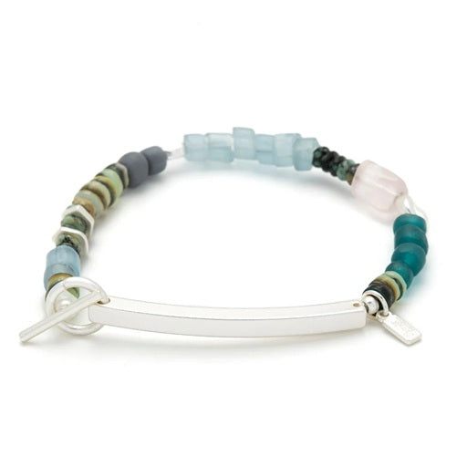 BOSS B♥TCH HIDDEN MESSAGE BRACELET -Rose Quartz/Silver