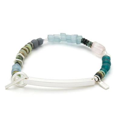 BOSS B♥TCH HIDDEN MESSAGE BRACELET -Rose Quartz/Silver