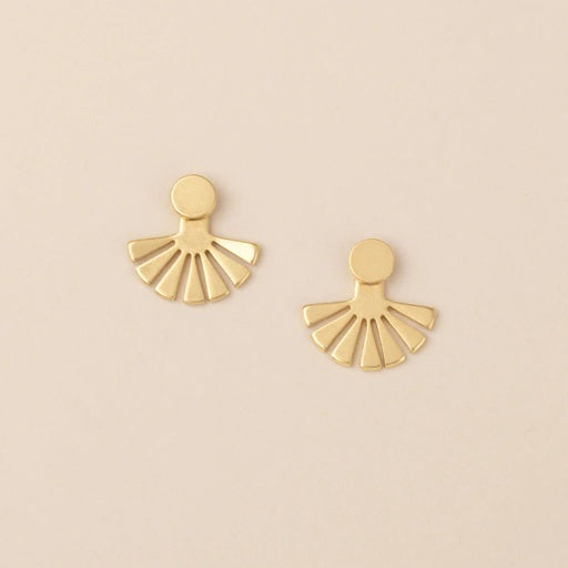 SUNBURST EAR JACKET EARRINGS - gold vermeil
