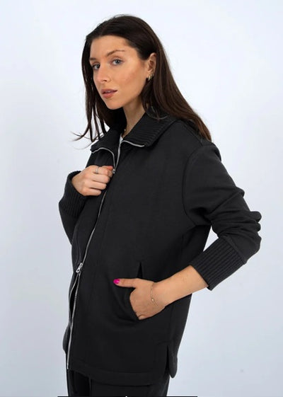 JIANA ZIP UP - black or prune