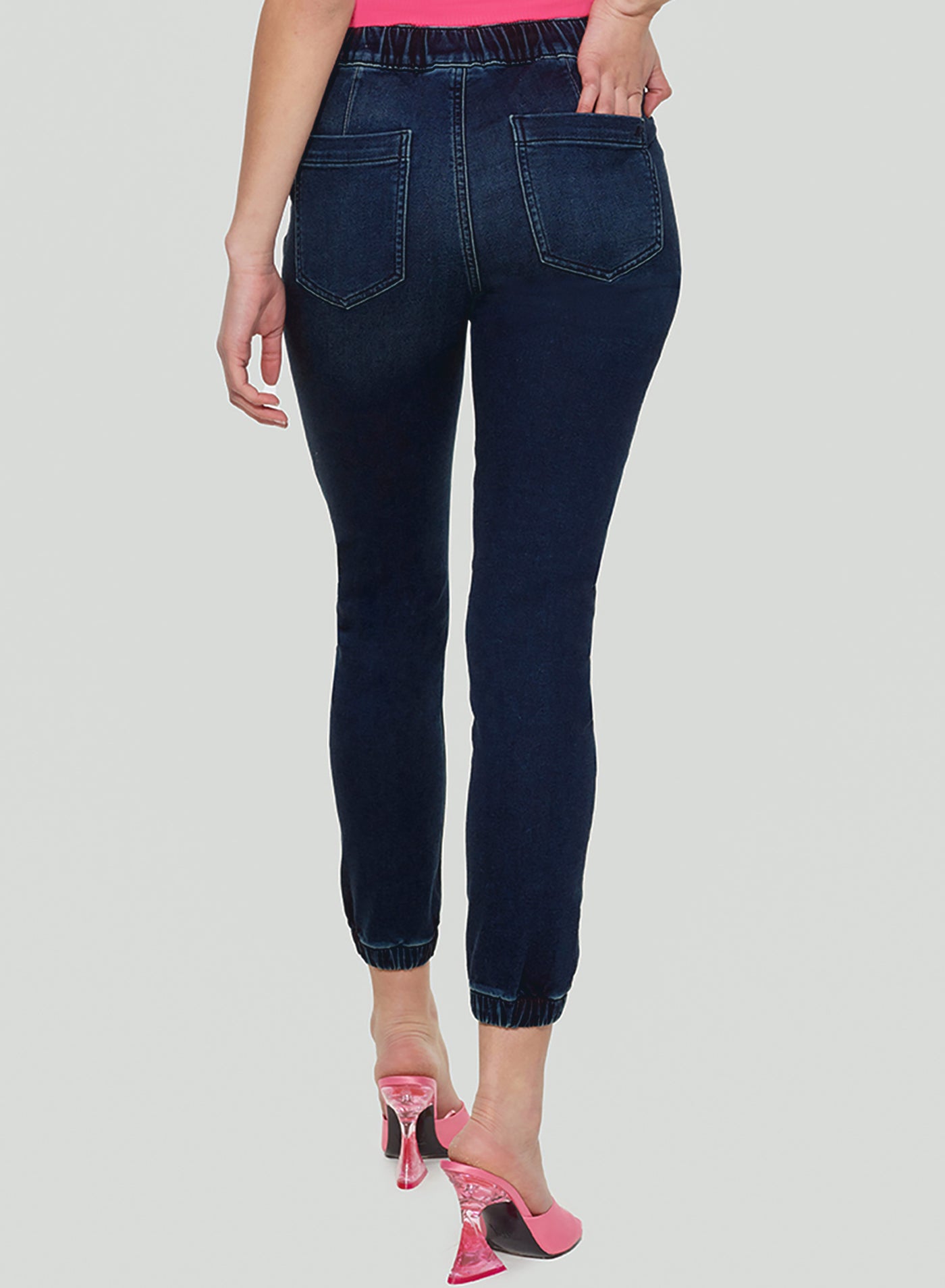 DELLA JOGGER JEAN - dark indigo wash