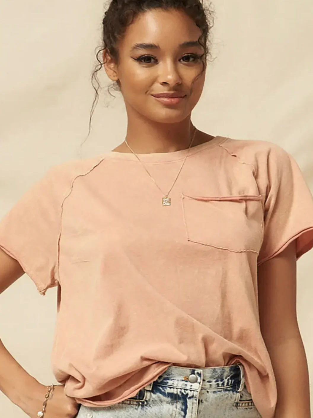 IVY RAGLAN TEE - vanilla or rose