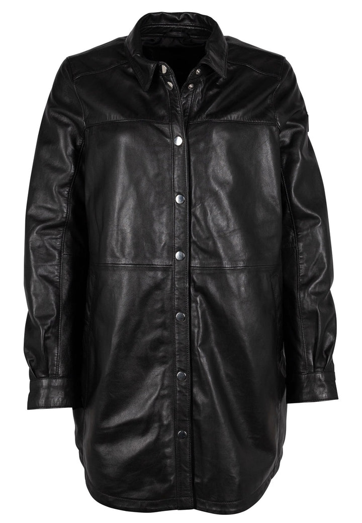 MAHI OVERSIZED LEATHER JACKET - black