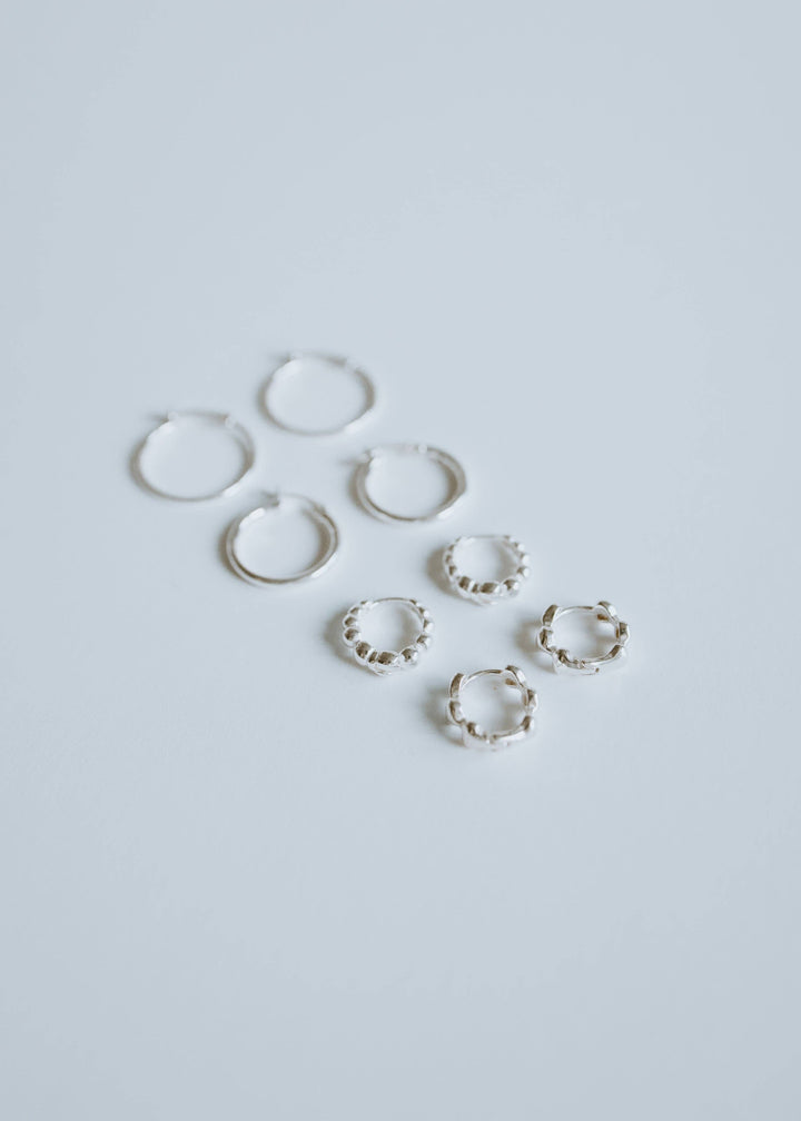 HEART HOOPS - sterling silver