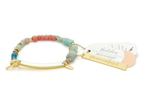 CRUSHING IT HIDDEN MESSAGE BRACELET- Amazonite/Gold