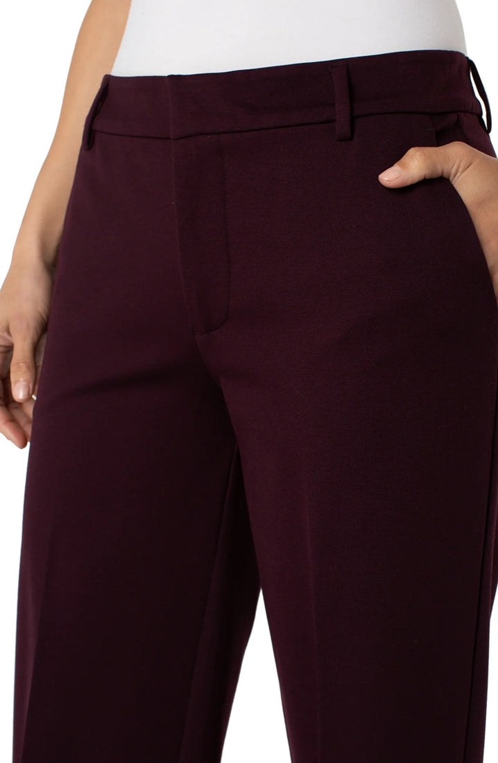 KELSEY WIDE LEG TROUSER - dark plum
