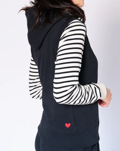 SHERY SLEEVELESS HOODIE - black or grey mix
