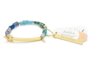 BRAVE HIDDEN MESSAGE BRACELET -African Turquoise/Gold