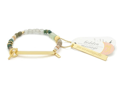 UNSTOPPABLE HIDDEN MESSAGE BRACELET - Chiltonite/Gold