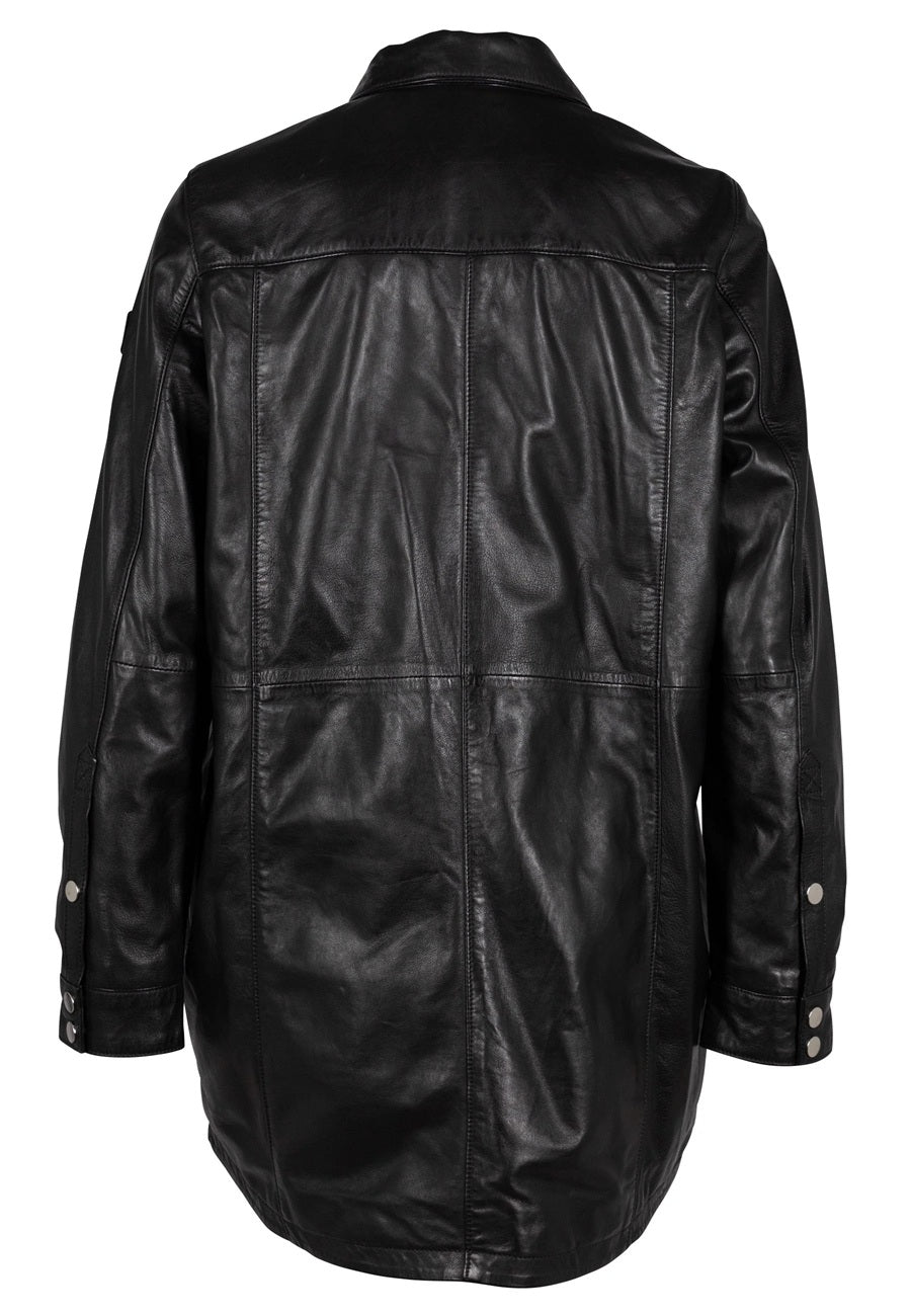 MAHI OVERSIZED LEATHER JACKET - black