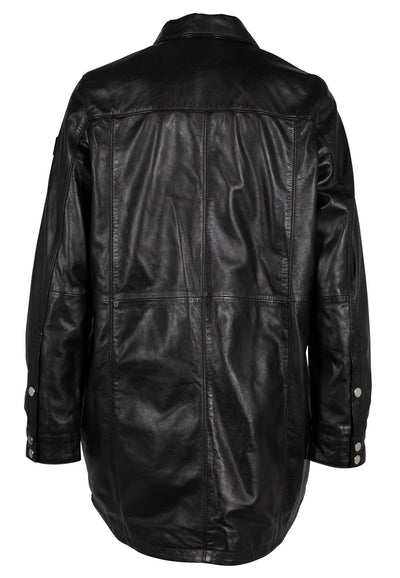 MAHI OVERSIZED LEATHER JACKET - black