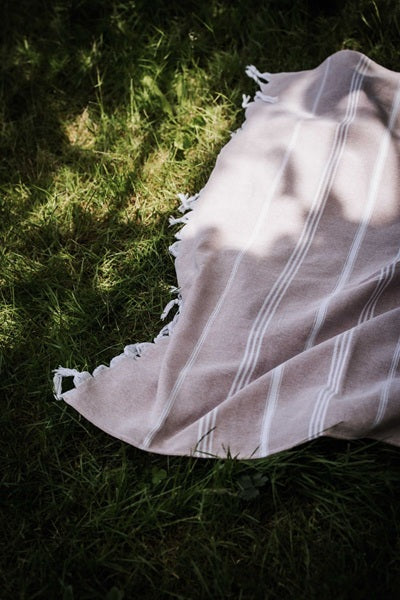 JUST BEACHY TOWEL-neutral grey or neutral beige