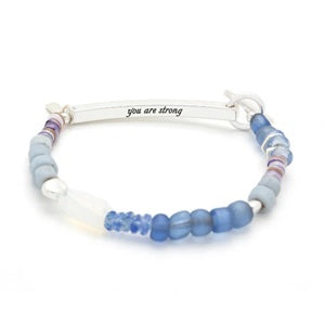 STRONG HIDDEN MESSAGE BRACELET - Opalite/Silver