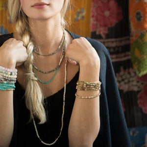 AQUA MARINE STONE WRAP  - Stone of Peace