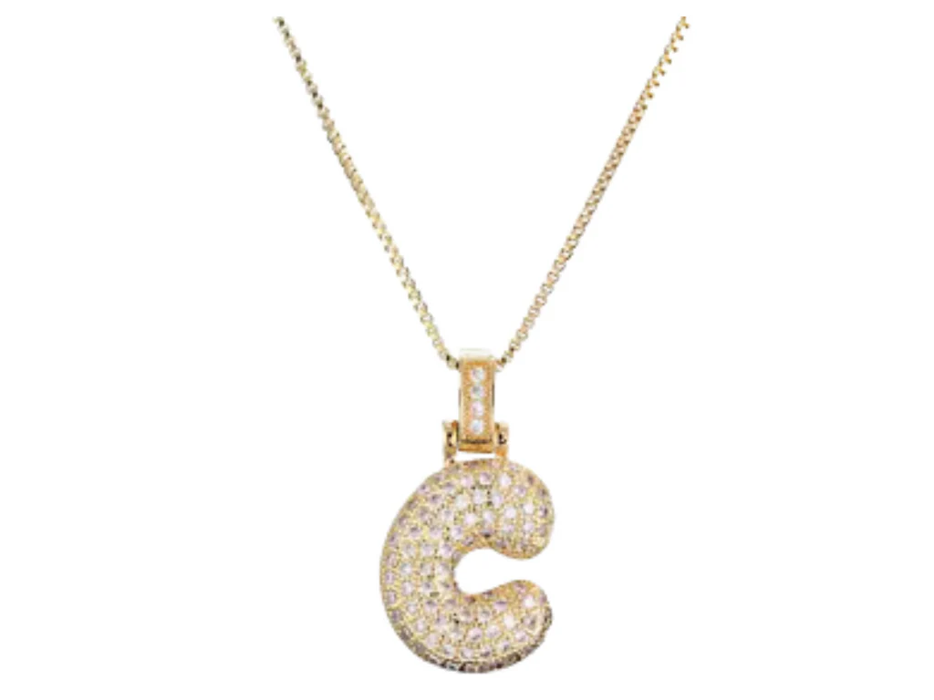 MIKA PAVE BUBBLE LETTER CHARMS