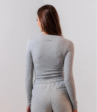 ESSENTIAL APRES RIBBED LONG SLEEVE - cloud grey, black or pine