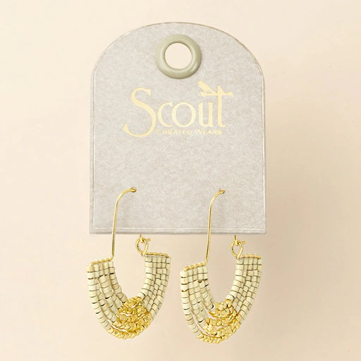 MIYUKI U-HOOP EARRINGS  - Cream/Gold