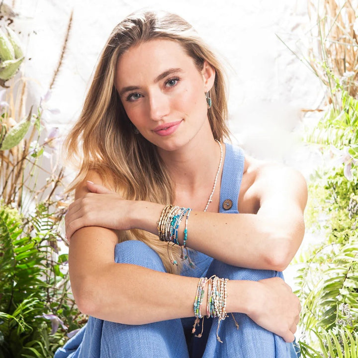 LABRADORITE MIXED MEDIA BRACELET - Magic (gold)