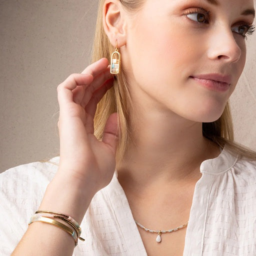 GOOD KARMA MIYUKI EARRINGS - Turquoise/Gold