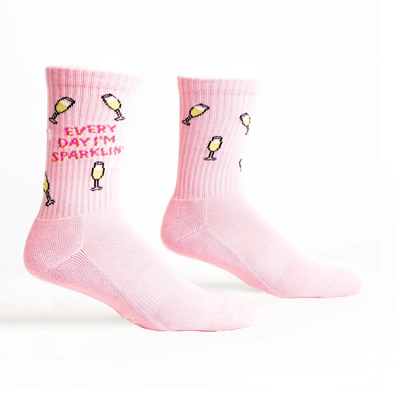 "EVERYDAY I'M SPARKLING!" RIBBED CREW SOCKS